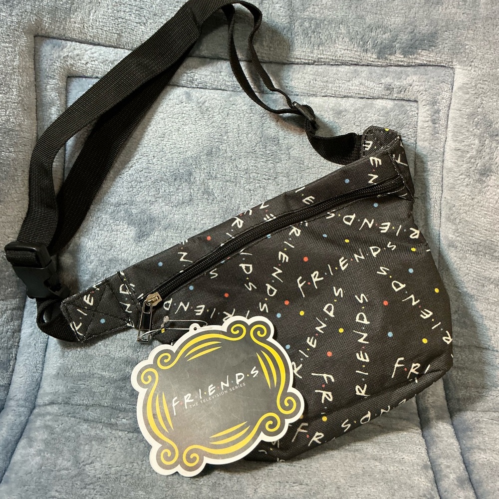 FRIENDS Black Belt Bag with Multicolor Accents